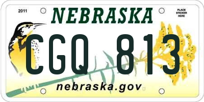 NE license plate CGQ813