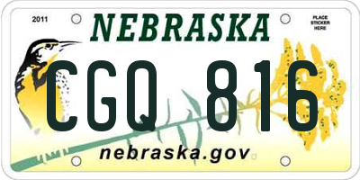 NE license plate CGQ816