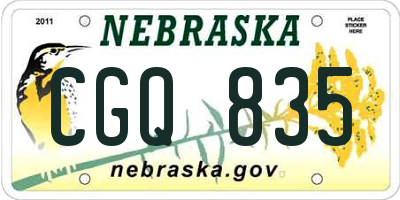 NE license plate CGQ835