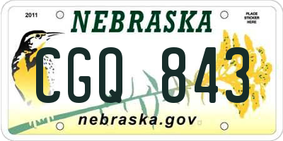 NE license plate CGQ843