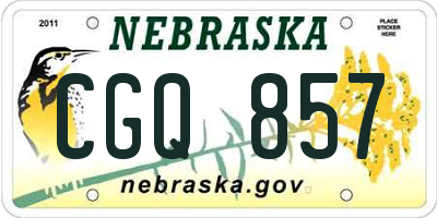 NE license plate CGQ857
