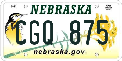 NE license plate CGQ875