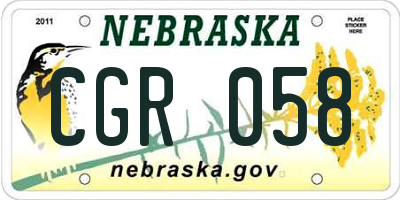NE license plate CGR058