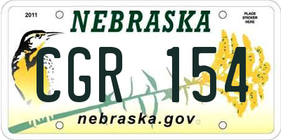 NE license plate CGR154
