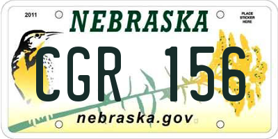 NE license plate CGR156