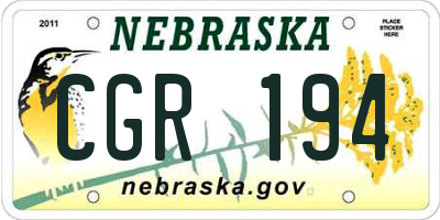 NE license plate CGR194