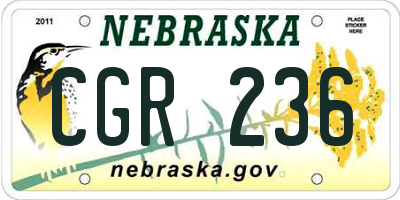 NE license plate CGR236