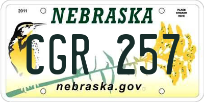 NE license plate CGR257