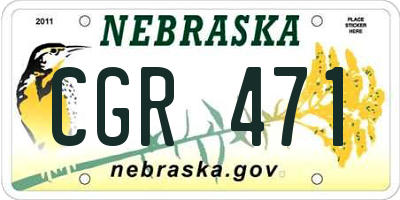 NE license plate CGR471