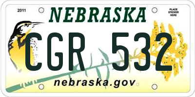 NE license plate CGR532