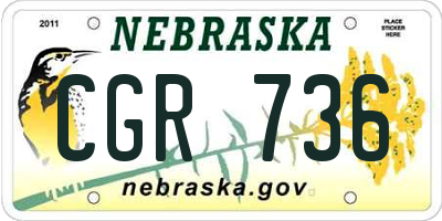 NE license plate CGR736