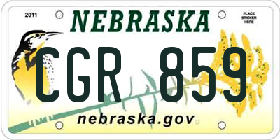 NE license plate CGR859