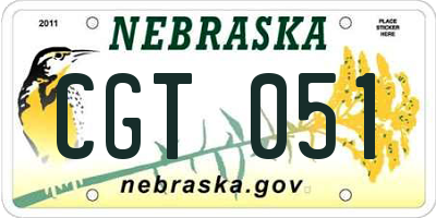 NE license plate CGT051