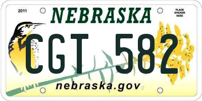 NE license plate CGT582