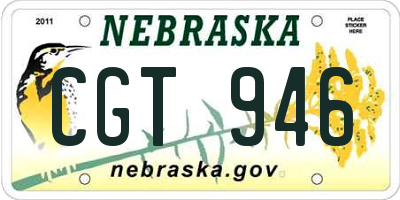 NE license plate CGT946