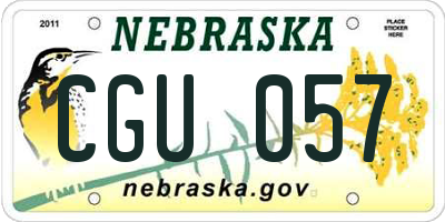 NE license plate CGU057