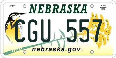 NE license plate CGU557