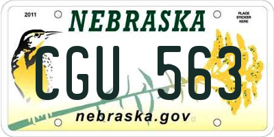 NE license plate CGU563