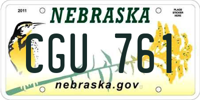 NE license plate CGU761