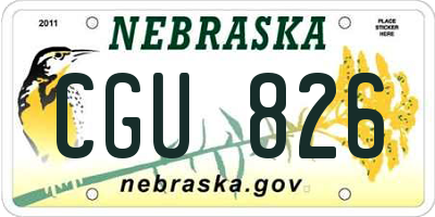 NE license plate CGU826