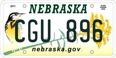 NE license plate CGU896