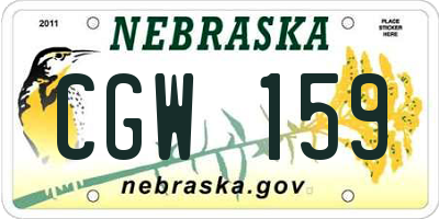 NE license plate CGW159