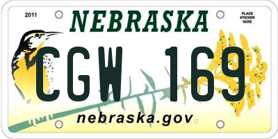 NE license plate CGW169