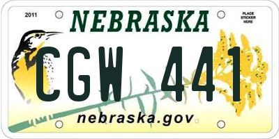 NE license plate CGW441