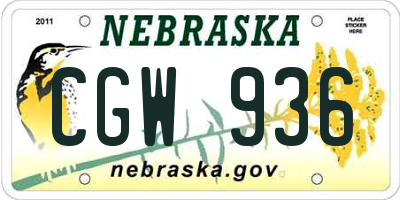 NE license plate CGW936