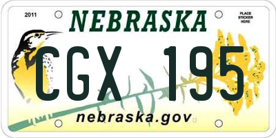 NE license plate CGX195