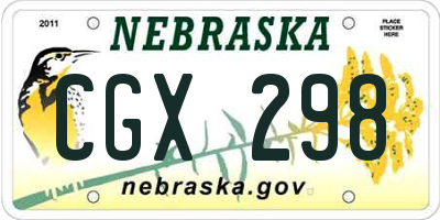 NE license plate CGX298