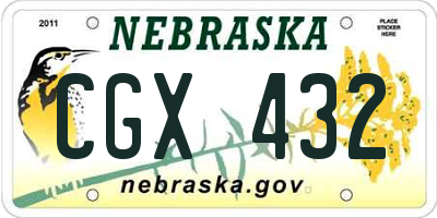 NE license plate CGX432
