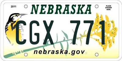 NE license plate CGX771
