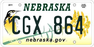 NE license plate CGX864