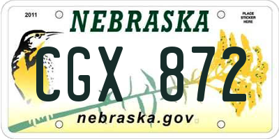 NE license plate CGX872