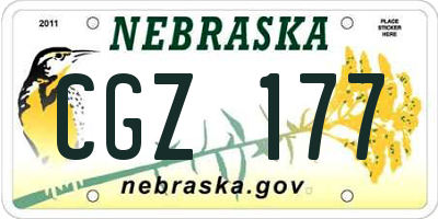 NE license plate CGZ177