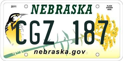 NE license plate CGZ187