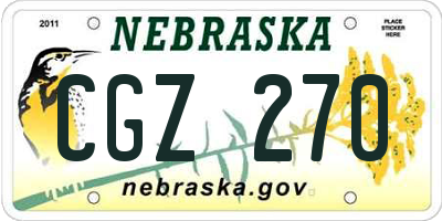 NE license plate CGZ270
