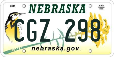 NE license plate CGZ298