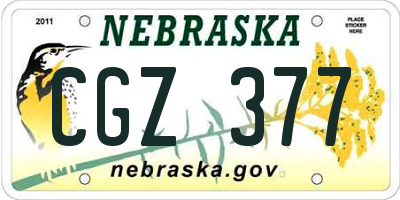 NE license plate CGZ377