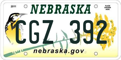 NE license plate CGZ392