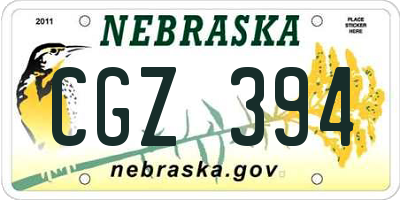 NE license plate CGZ394