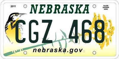 NE license plate CGZ468