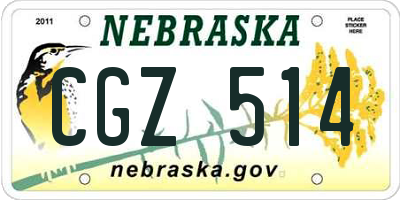NE license plate CGZ514