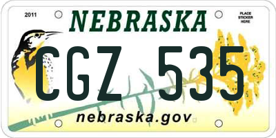 NE license plate CGZ535
