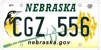 NE license plate CGZ556