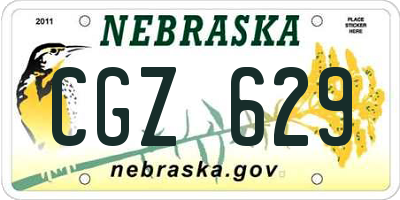 NE license plate CGZ629