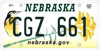NE license plate CGZ661