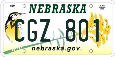 NE license plate CGZ801