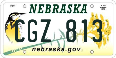 NE license plate CGZ813